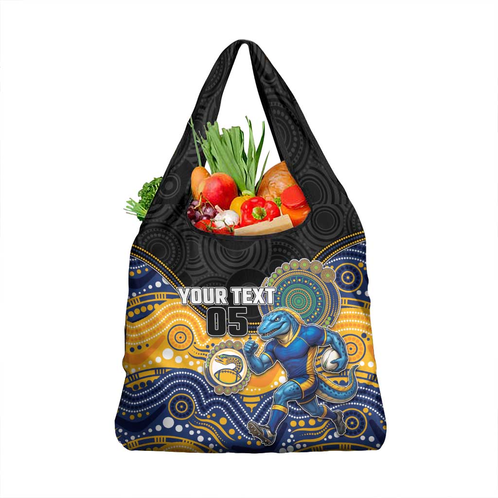 Custom Eels Grocery Bag Eel Mascot With Aboriginal Indigenous