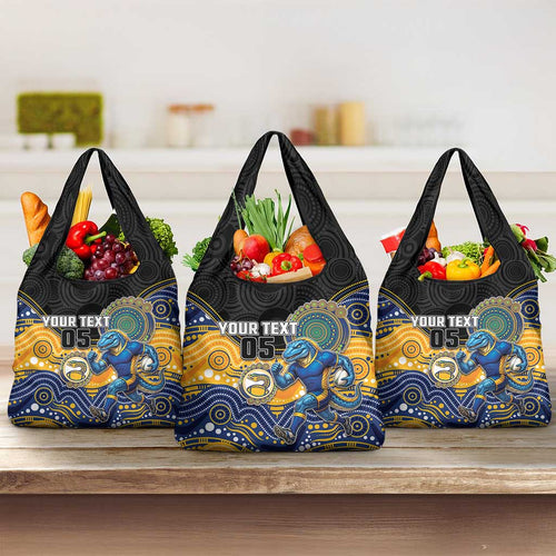 Custom Eels Grocery Bag Eel Mascot With Aboriginal Indigenous