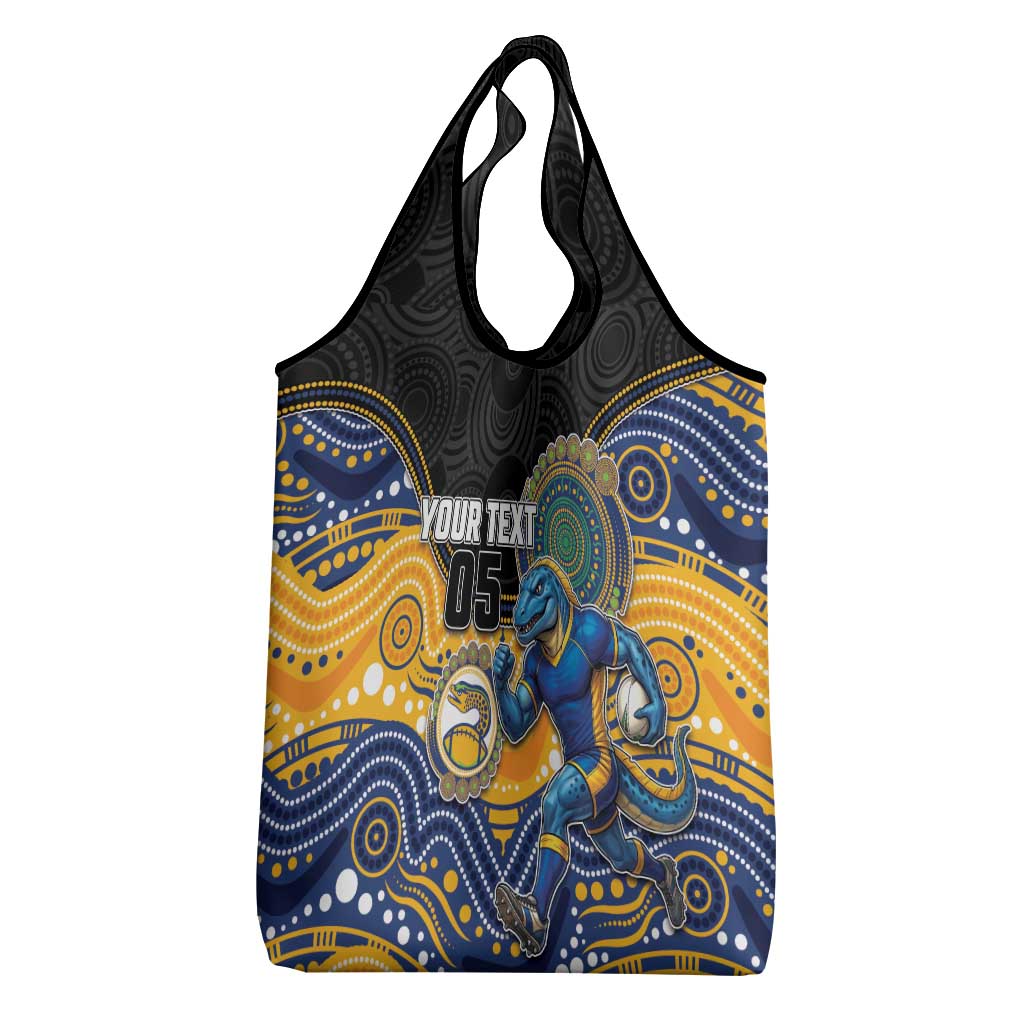 Custom Eels Grocery Bag Eel Mascot With Aboriginal Indigenous