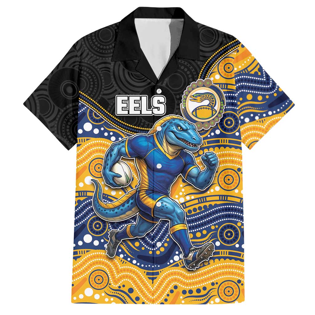 Custom Eels Hawaiian Shirt Eel Mascot With Aboriginal Indigenous