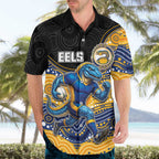Custom Eels Hawaiian Shirt Eel Mascot With Aboriginal Indigenous
