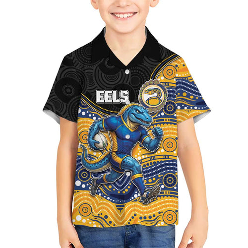 Custom Eels Hawaiian Shirt Eel Mascot With Aboriginal Indigenous