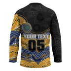 Custom Eels Hockey Jersey Eel Mascot With Aboriginal Indigenous