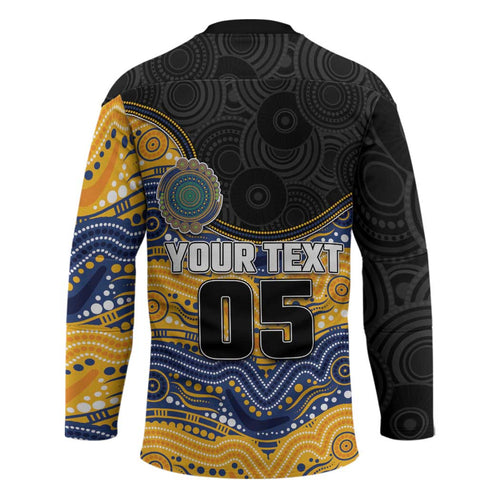 Custom Eels Hockey Jersey Eel Mascot With Aboriginal Indigenous