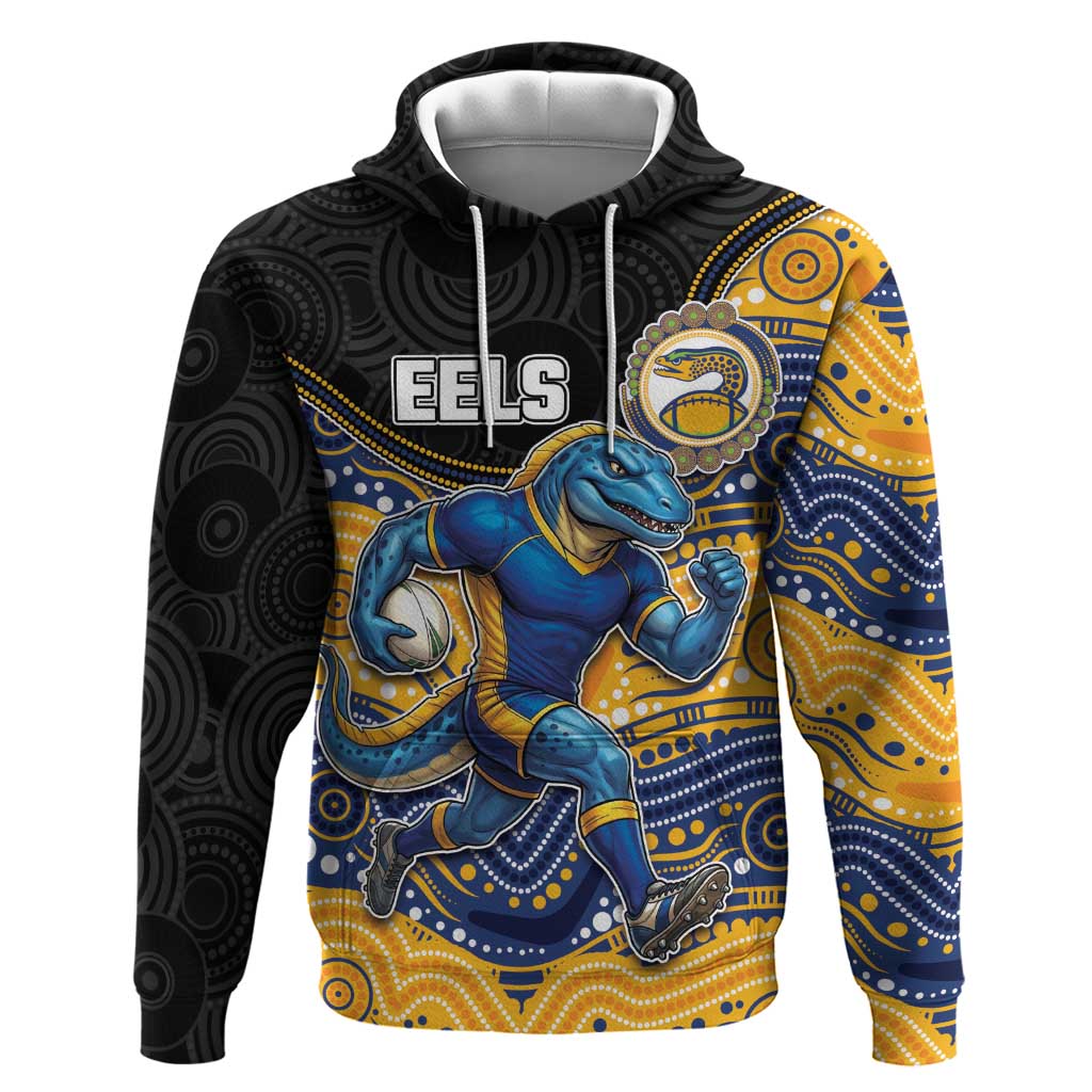 Custom Eels Hoodie Eel Mascot With Aboriginal Indigenous