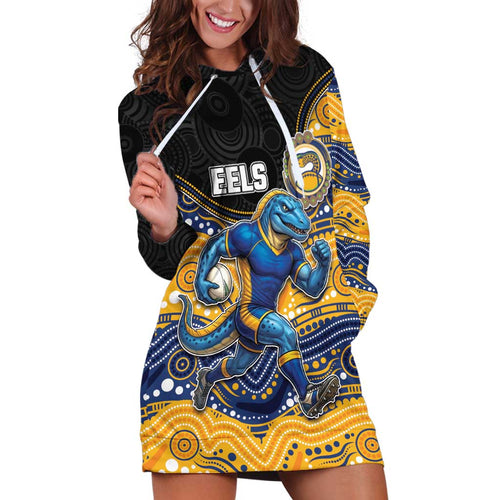 Custom Eels Hoodie Dress Eel Mascot With Aboriginal Indigenous