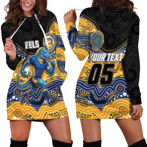 Custom Eels Hoodie Dress Eel Mascot With Aboriginal Indigenous