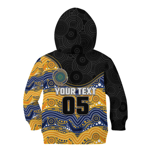 Custom Eels Kid Hoodie Eel Mascot With Aboriginal Indigenous