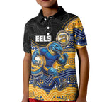 Custom Eels Kid Polo Shirt Eel Mascot With Aboriginal Indigenous