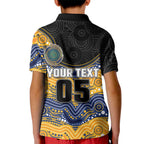 Custom Eels Kid Polo Shirt Eel Mascot With Aboriginal Indigenous