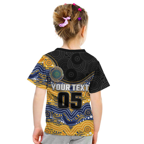 Custom Eels Kid T Shirt Eel Mascot With Aboriginal Indigenous