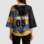 Custom Eels Kimono Sleeve Blouse Eel Mascot With Aboriginal Indigenous