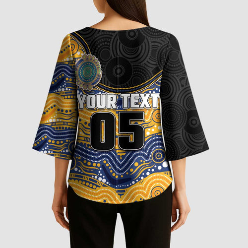 Custom Eels Kimono Sleeve Blouse Eel Mascot With Aboriginal Indigenous