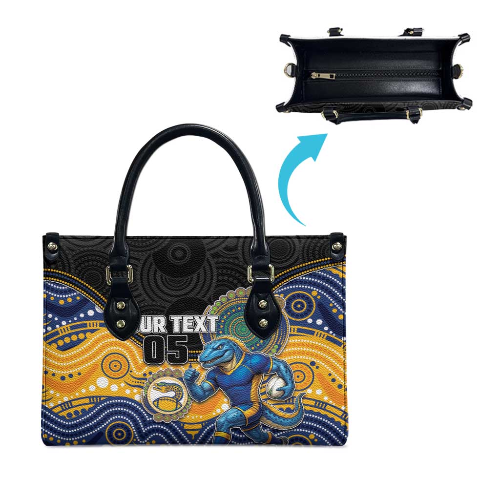 Custom Eels Leather Bag Eel Mascot With Aboriginal Indigenous