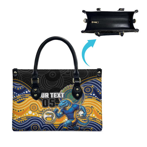Custom Eels Leather Bag Eel Mascot With Aboriginal Indigenous