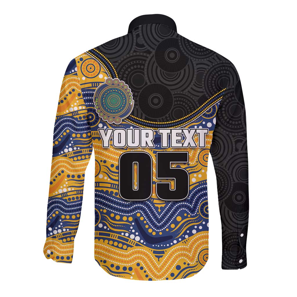 Custom Eels Long Sleeve Button Shirt Eel Mascot With Aboriginal Indigenous