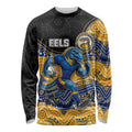 Custom Eels Long Sleeve Shirt Eel Mascot With Aboriginal Indigenous