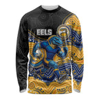 Custom Eels Long Sleeve Shirt Eel Mascot With Aboriginal Indigenous