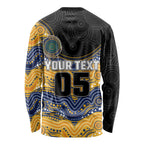 Custom Eels Long Sleeve Shirt Eel Mascot With Aboriginal Indigenous