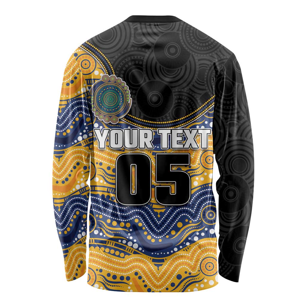 Custom Eels Long Sleeve Shirt Eel Mascot With Aboriginal Indigenous
