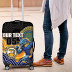 Custom Eels Luggage Cover Eel Mascot With Aboriginal Indigenous