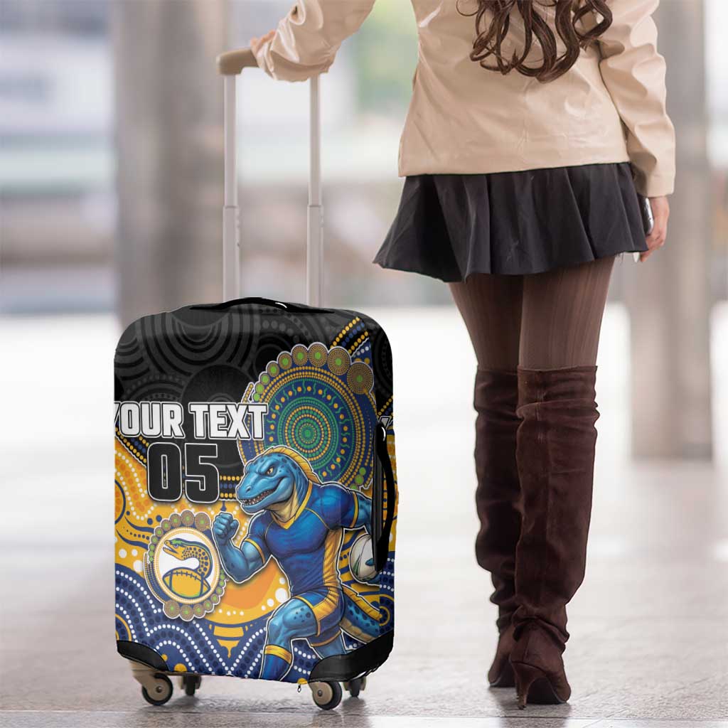 Custom Eels Luggage Cover Eel Mascot With Aboriginal Indigenous
