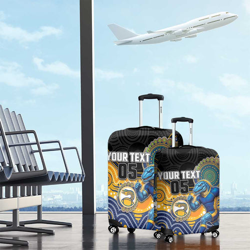 Custom Eels Luggage Cover Eel Mascot With Aboriginal Indigenous