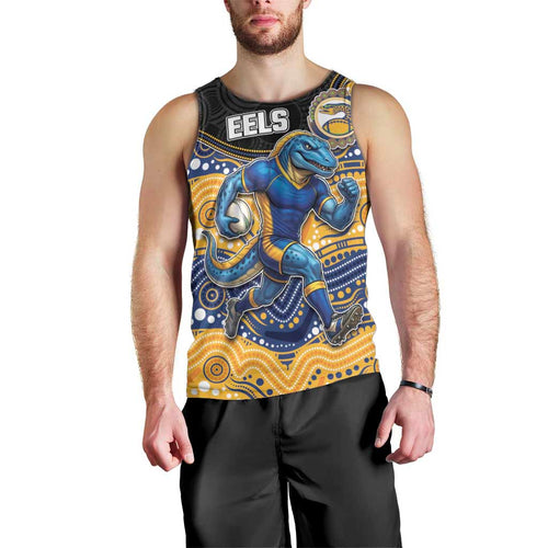 Custom Eels Men Tank Top Eel Mascot With Aboriginal Indigenous