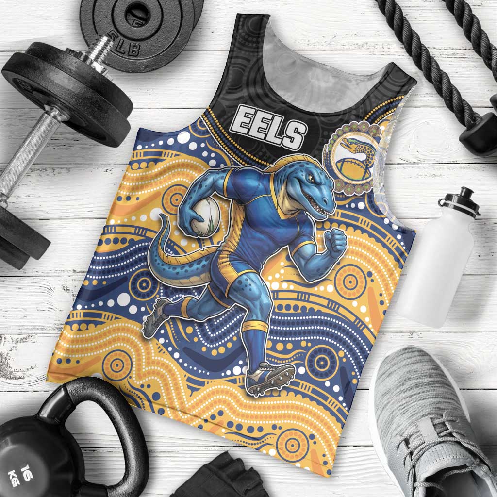 Custom Eels Men Tank Top Eel Mascot With Aboriginal Indigenous