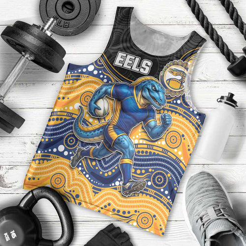 Custom Eels Men Tank Top Eel Mascot With Aboriginal Indigenous