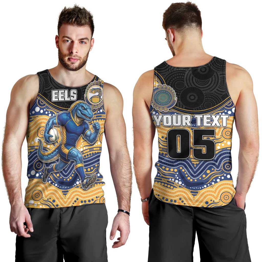 Custom Eels Men Tank Top Eel Mascot With Aboriginal Indigenous