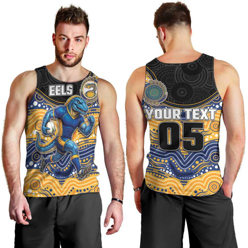 Custom Eels Men Tank Top Eel Mascot With Aboriginal Indigenous