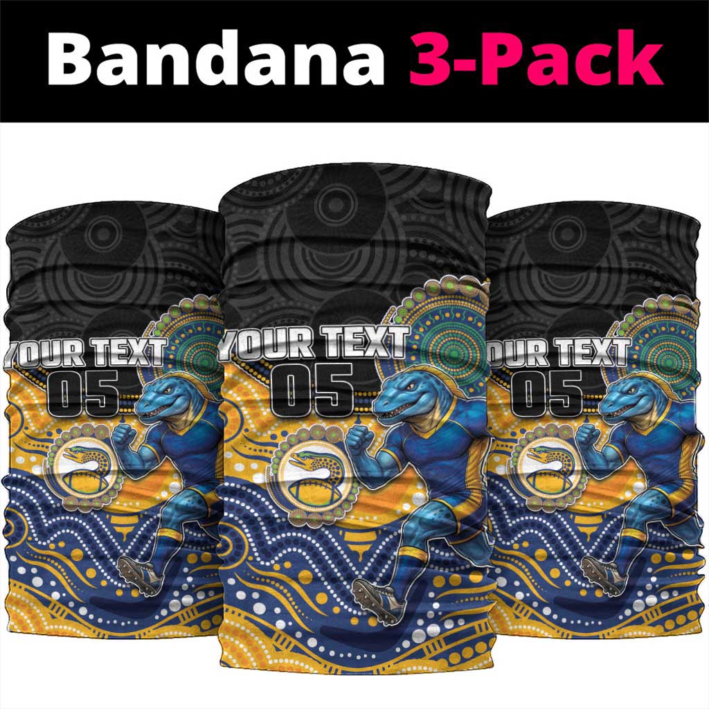 Custom Eels Neck Gaiter Eel Mascot With Aboriginal Indigenous