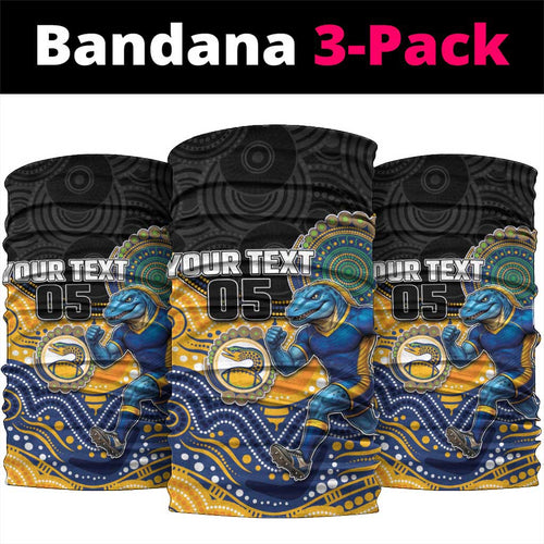 Custom Eels Neck Gaiter Eel Mascot With Aboriginal Indigenous