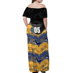 Custom Eels Off Shoulder Maxi Dress Eel Mascot With Aboriginal Indigenous