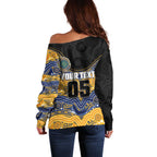 Custom Eels Off Shoulder Sweater Eel Mascot With Aboriginal Indigenous