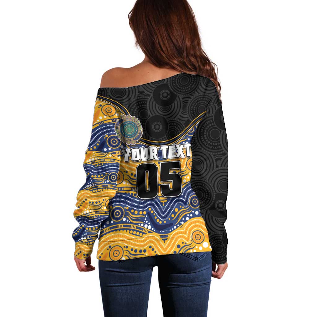 Custom Eels Off Shoulder Sweater Eel Mascot With Aboriginal Indigenous
