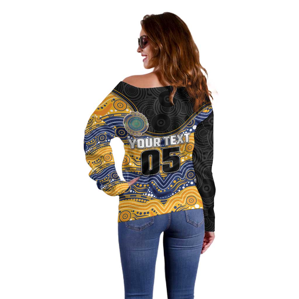 Custom Eels Off Shoulder Sweater Eel Mascot With Aboriginal Indigenous