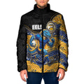 Custom Eels Padded Jacket Eel Mascot With Aboriginal Indigenous
