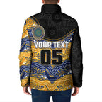 Custom Eels Padded Jacket Eel Mascot With Aboriginal Indigenous