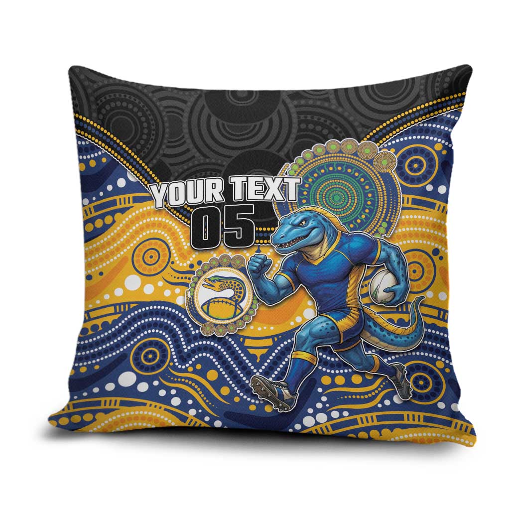 Custom Eels Pillow Cover Eel Mascot With Aboriginal Indigenous