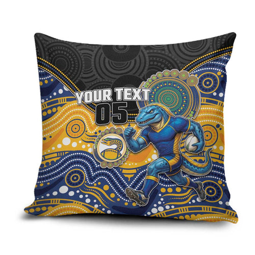 Custom Eels Pillow Cover Eel Mascot With Aboriginal Indigenous