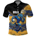 Custom Eels Polo Shirt Eel Mascot With Aboriginal Indigenous