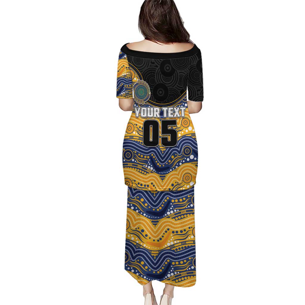 Custom Eels Puletasi Eel Mascot With Aboriginal Indigenous