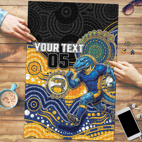 Custom Eels Puzzle Eel Mascot With Aboriginal Indigenous