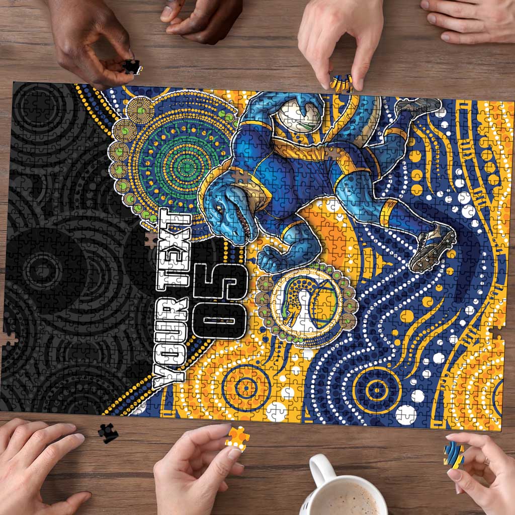 Custom Eels Puzzle Eel Mascot With Aboriginal Indigenous