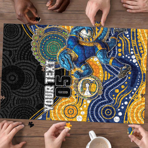 Custom Eels Puzzle Eel Mascot With Aboriginal Indigenous