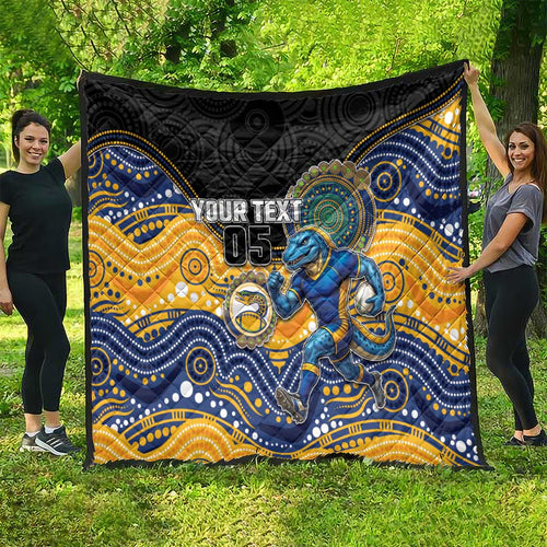 Custom Eels Quilt Eel Mascot With Aboriginal Indigenous