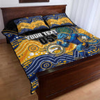 Custom Eels Quilt Bed Set Eel Mascot With Aboriginal Indigenous