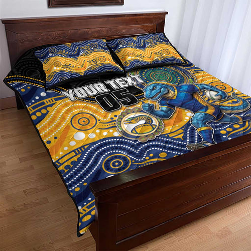 Custom Eels Quilt Bed Set Eel Mascot With Aboriginal Indigenous